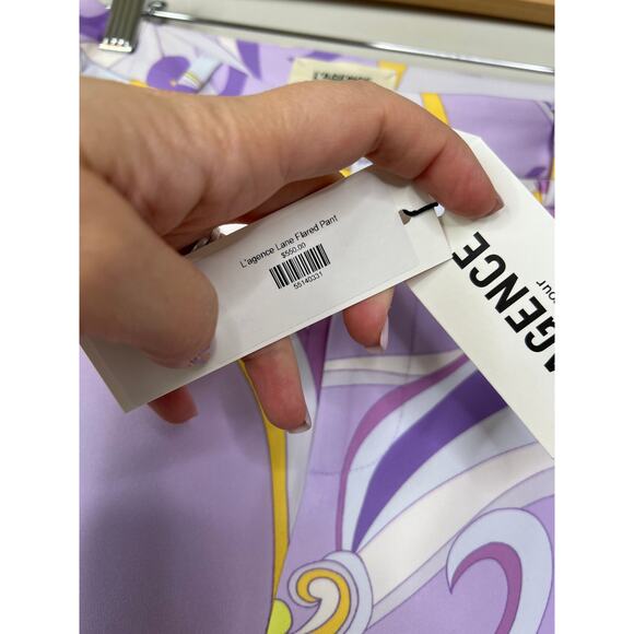 NWT L'Agence Lane Light Orchid Multi Saint Martin High Rise Flared Trouser - Picture 5 of 8